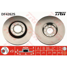 TRW Féktárcsa TRW DF4262S féktárcsa