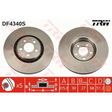 TRW Féktárcsa TRW DF4340S féktárcsa