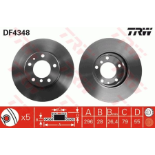 TRW Féktárcsa TRW DF4348 féktárcsa