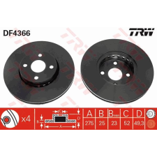 TRW Féktárcsa TRW DF4366 féktárcsa
