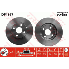 TRW Féktárcsa TRW DF4367 féktárcsa