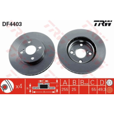 TRW Féktárcsa TRW DF4403 féktárcsa