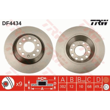 TRW Féktárcsa TRW DF4434 féktárcsa