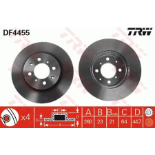 TRW Féktárcsa TRW DF4455 féktárcsa