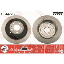 TRW Féktárcsa TRW DF4472S féktárcsa