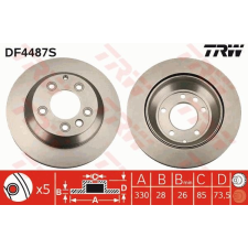 TRW Féktárcsa TRW DF4487S féktárcsa