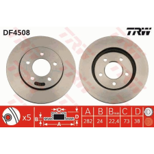 TRW Féktárcsa TRW DF4508 féktárcsa