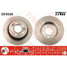 TRW Féktárcsa TRW DF4546 féktárcsa