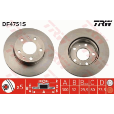 TRW Féktárcsa TRW DF4751S féktárcsa