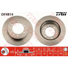 TRW Féktárcsa TRW DF4814 féktárcsa