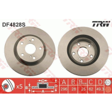 TRW Féktárcsa TRW DF4828S féktárcsa