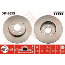 TRW Féktárcsa TRW DF4863S féktárcsa