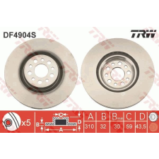 TRW Féktárcsa TRW DF4904S féktárcsa