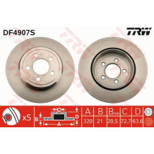 TRW Féktárcsa TRW DF4907S féktárcsa