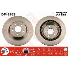 TRW Féktárcsa TRW DF4916S féktárcsa