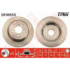 TRW Féktárcsa TRW DF4955S féktárcsa