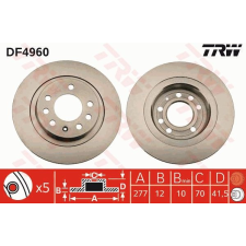 TRW Féktárcsa TRW DF4960 féktárcsa