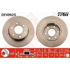TRW Féktárcsa TRW DF4992S féktárcsa