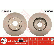 TRW Féktárcsa TRW DF6031 féktárcsa