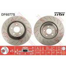 TRW Féktárcsa TRW DF6077S féktárcsa