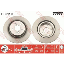 TRW Féktárcsa TRW DF6117S féktárcsa