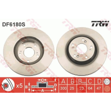 TRW Féktárcsa TRW DF6180S féktárcsa
