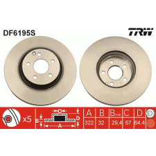 TRW Féktárcsa TRW DF6195S féktárcsa