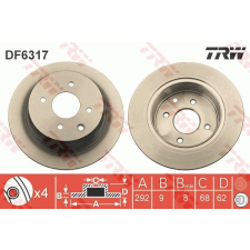 TRW Féktárcsa TRW DF6317 féktárcsa