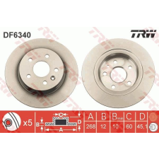 TRW Féktárcsa TRW DF6340 féktárcsa