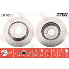 TRW Féktárcsa TRW DF6533 féktárcsa
