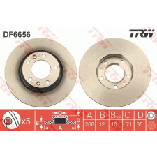 TRW Féktárcsa TRW DF6656 féktárcsa