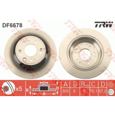 TRW Féktárcsa TRW DF6678 féktárcsa