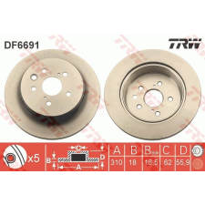 TRW Féktárcsa TRW DF6691 féktárcsa