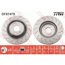 TRW Féktárcsa TRW DF6747S féktárcsa