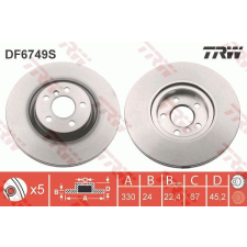 TRW Féktárcsa TRW DF6749S féktárcsa