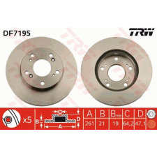 TRW Féktárcsa TRW DF7195 féktárcsa