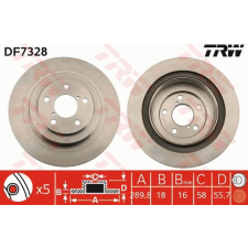 TRW Féktárcsa TRW DF7328 féktárcsa