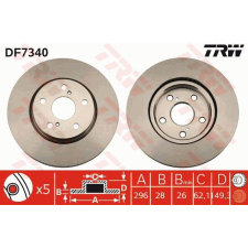 TRW Féktárcsa TRW DF7340 féktárcsa