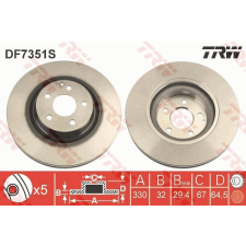 TRW Féktárcsa TRW DF7351S féktárcsa