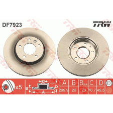 TRW Féktárcsa TRW DF7923 féktárcsa