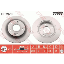 TRW Féktárcsa TRW DF7970 féktárcsa