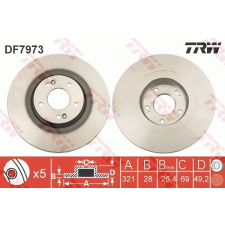 TRW Féktárcsa TRW DF7973 féktárcsa