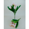  Tulipán 7 ágú selyemvirág csokor 36 cm - Púder Rózsaszín