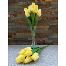  Tulipán 7 fejes selyemvirág csokor 35 cm - Sárga dekoráció