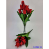 Tulipán 9 fejes selyem csokor 35 cm - Piros
