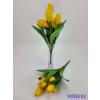 Tulipán 9 fejes selyem csokor 35 cm - Sárga