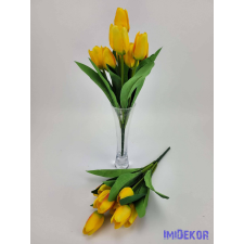  Tulipán 9 fejes selyem csokor 35 cm - Sárga dekorációs kellék