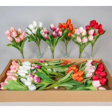  Tulipán csokor 9v. M43cm 24db/# dekorációs kellék