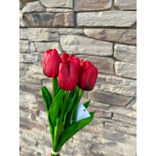  Tulipán Művirág 10 szálas csokorban #piros dekoráció