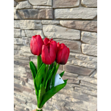 Tulipán Művirág 10 szálas csokorban #piros dekoráció